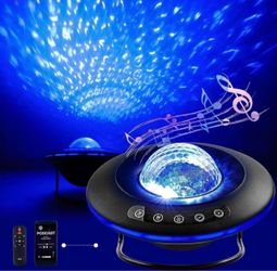 Star Projector, Galaxy Starry Projection Lamp, Bluetooth Speaker Aurora Lighting with Timer and Remote Control, LED Sky Night Light for Kids Bedroom,