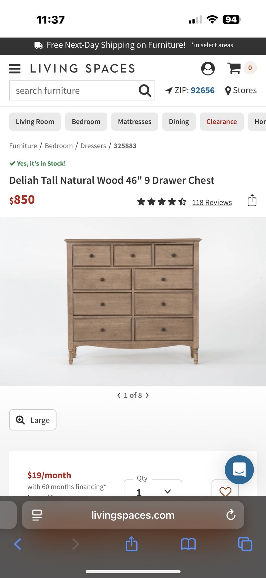 Deliah Wood Dresser
