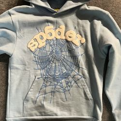  Sp5der Hoodie Sky Blue