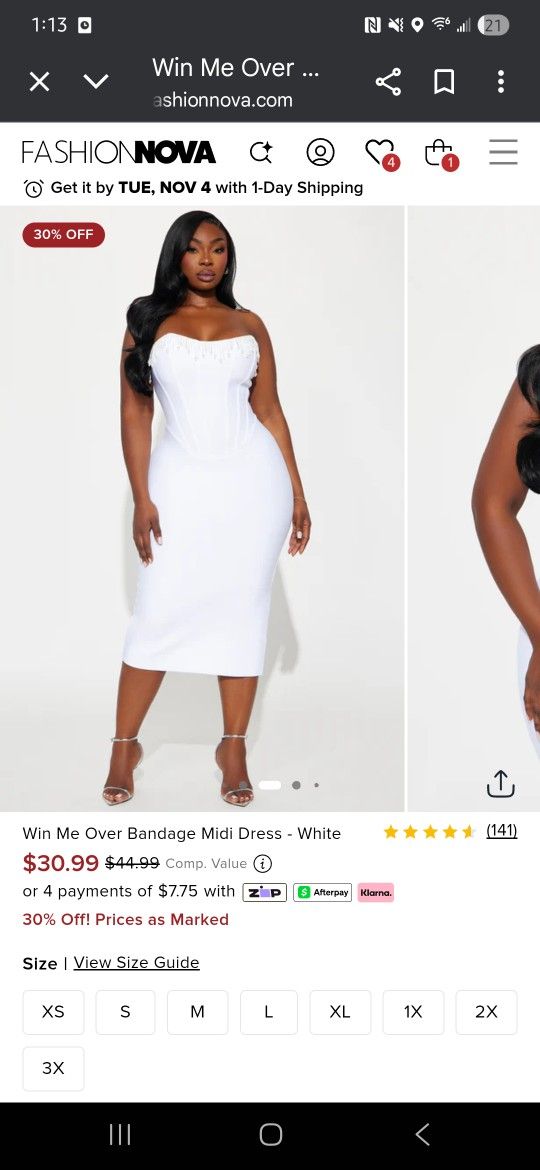 White FashionNova Dress