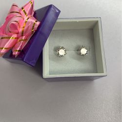 14k White Gold, 3 ctw Diamond Stud Earrings