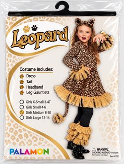 Girls Leopard Halloween Costume Medium 8-10