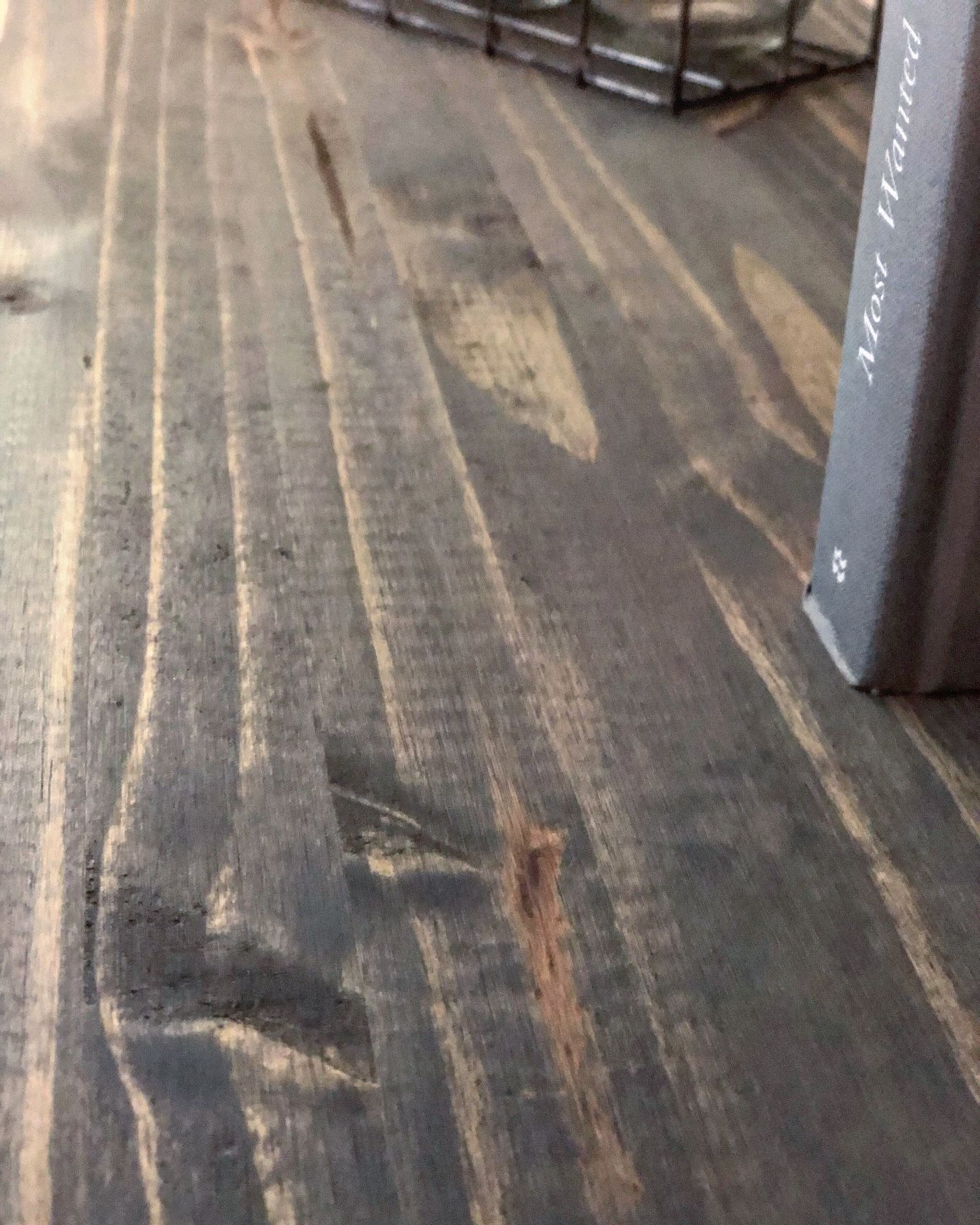Rustic dark grey entry table