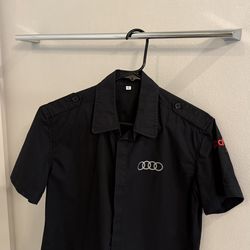 Black Short Sleeve Shirt with Audi logo design  (Youth Size S)