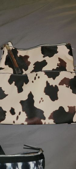 Cow print shoulder bag