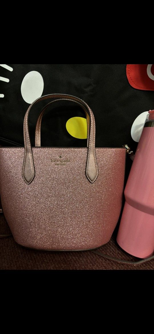 Kate Spade Medium Pink Glitter Satchel Handbag