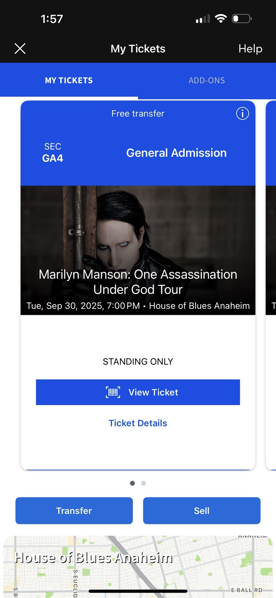 Marilyn Manson concert tickets