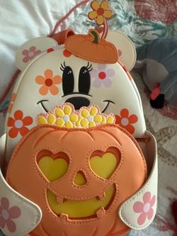 Loungefly Minnie Mouse Halloween Pumpkin Mini Backpack