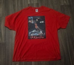 Vintage Y2K Michael Jordan Chicago Bulls T-Shirt 2XL Alstyle AAA Red Dunk Tee Used $40