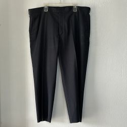 Perry Ellis Man’s Suit Pants, Flat Front, Size 42/30, Very Dark Gray Color, Excellent Condition, 81% Polyester, 19% Rayon.
