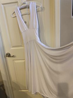 White Backless Formal Dress