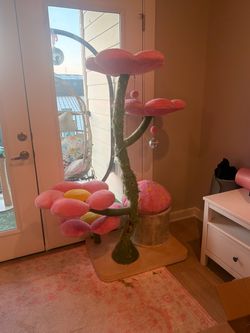 Pink Flower Cat Tree Tower