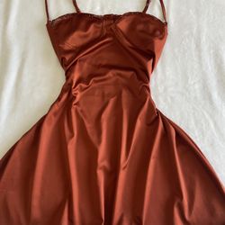 Burnt Orange Slip Dress 