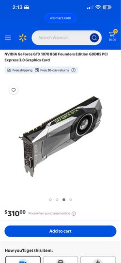 Gtx 1070 8gb vram (OBO)