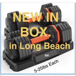 NEW Adjustable 5-25lb Dumbbell Set