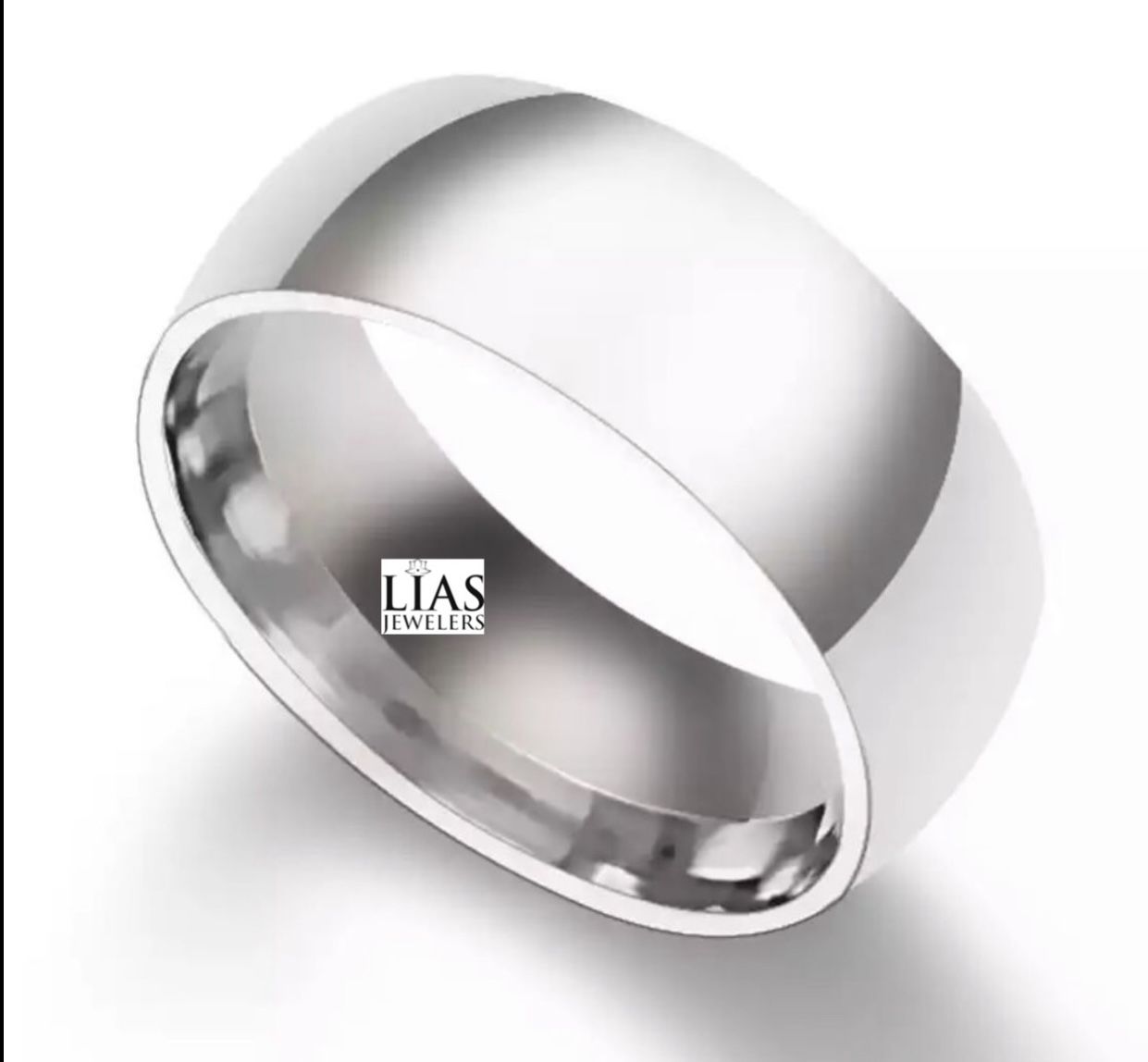 New 18 K White Golf Men Wedding Ring