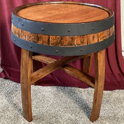 Bourbon barrel side table