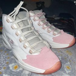 Reebok Iversons Questions Pink And White