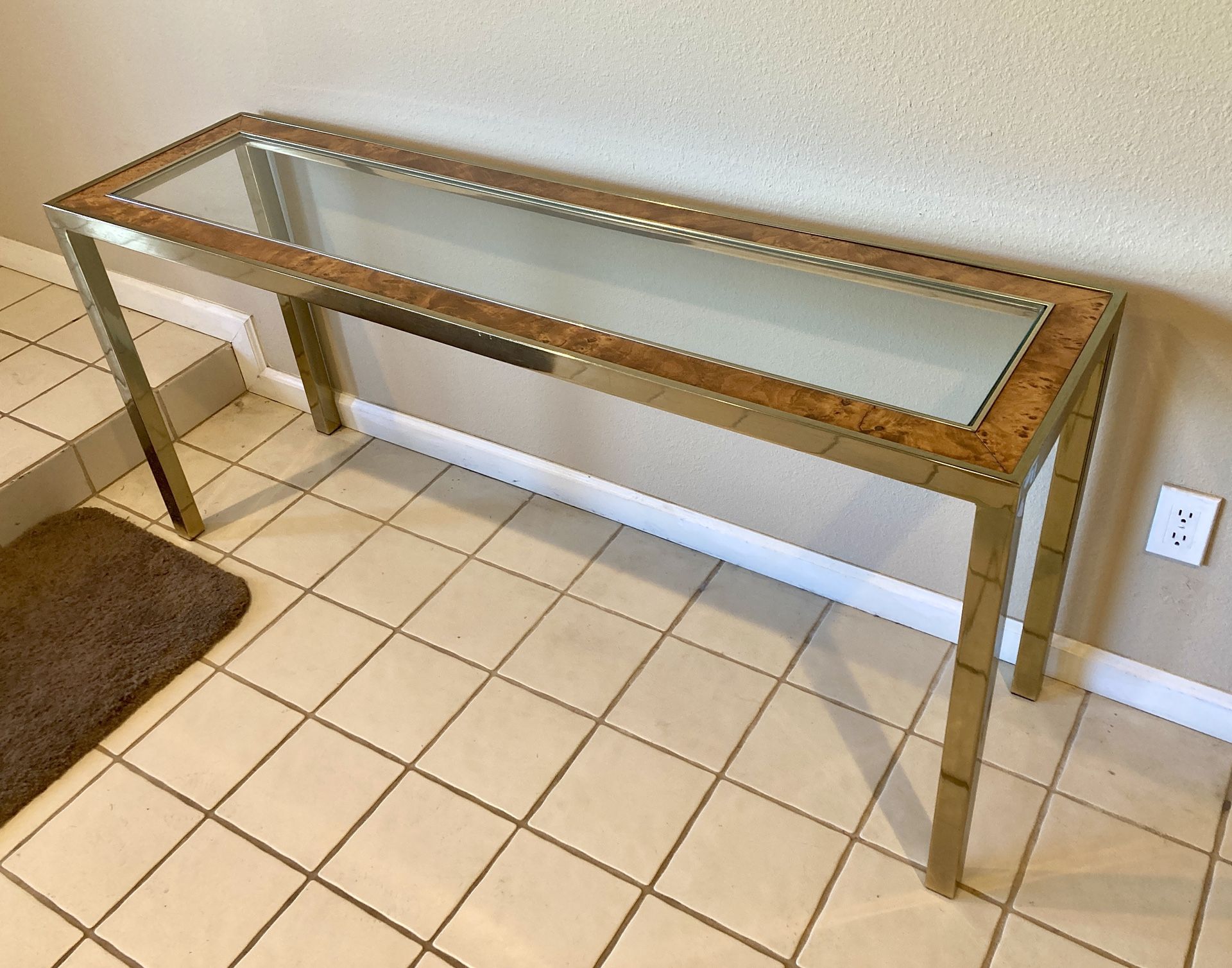 Sofa Table Glass And Brass Metal Entry Entryway Furniture