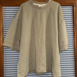 Hudson & Barrow heavyweight oversized knit t-shirt XL in tan