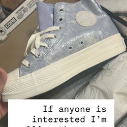 Lavender Sparkle Platform Converse