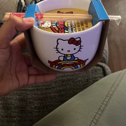 Sanario Bowl And Chopstick Set