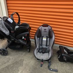 Stroller and 2 Carseats