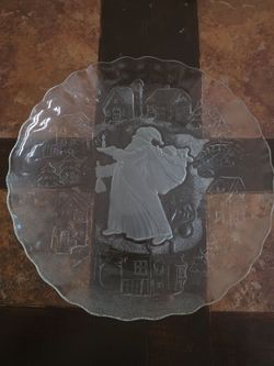 Crystal Clear Studios Père Noël Santa Claus 32cm Round Glass Platter