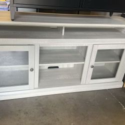 Contemporary TV Media Stand – Modern Entertainment Console for TVs up to 65” with Open & Closed Storage, Stone Gray, 60” L x 15.75” W x 29” H 》 