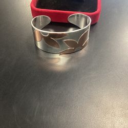 James Avery (retired) Floating Flowers Cuff Bracelet 925 Silver/Copper 