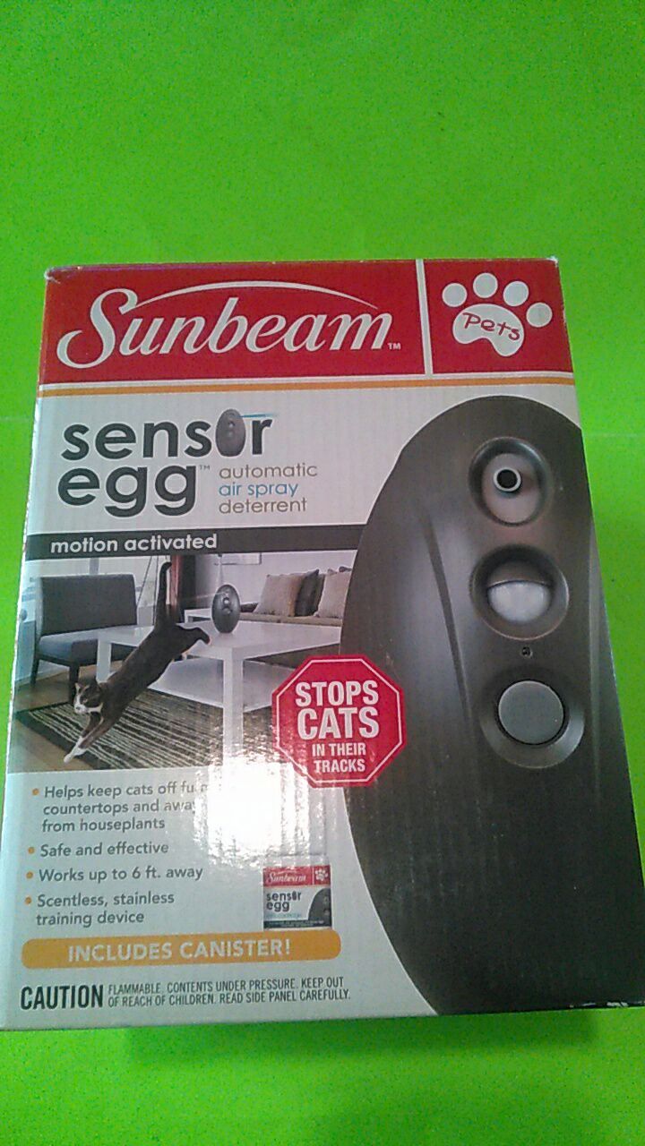 Sunbeam sensor egg motion activated automatic air spray deterrent