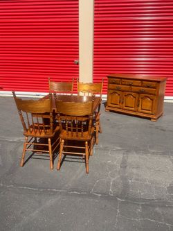 Table and chairs are plus buffet