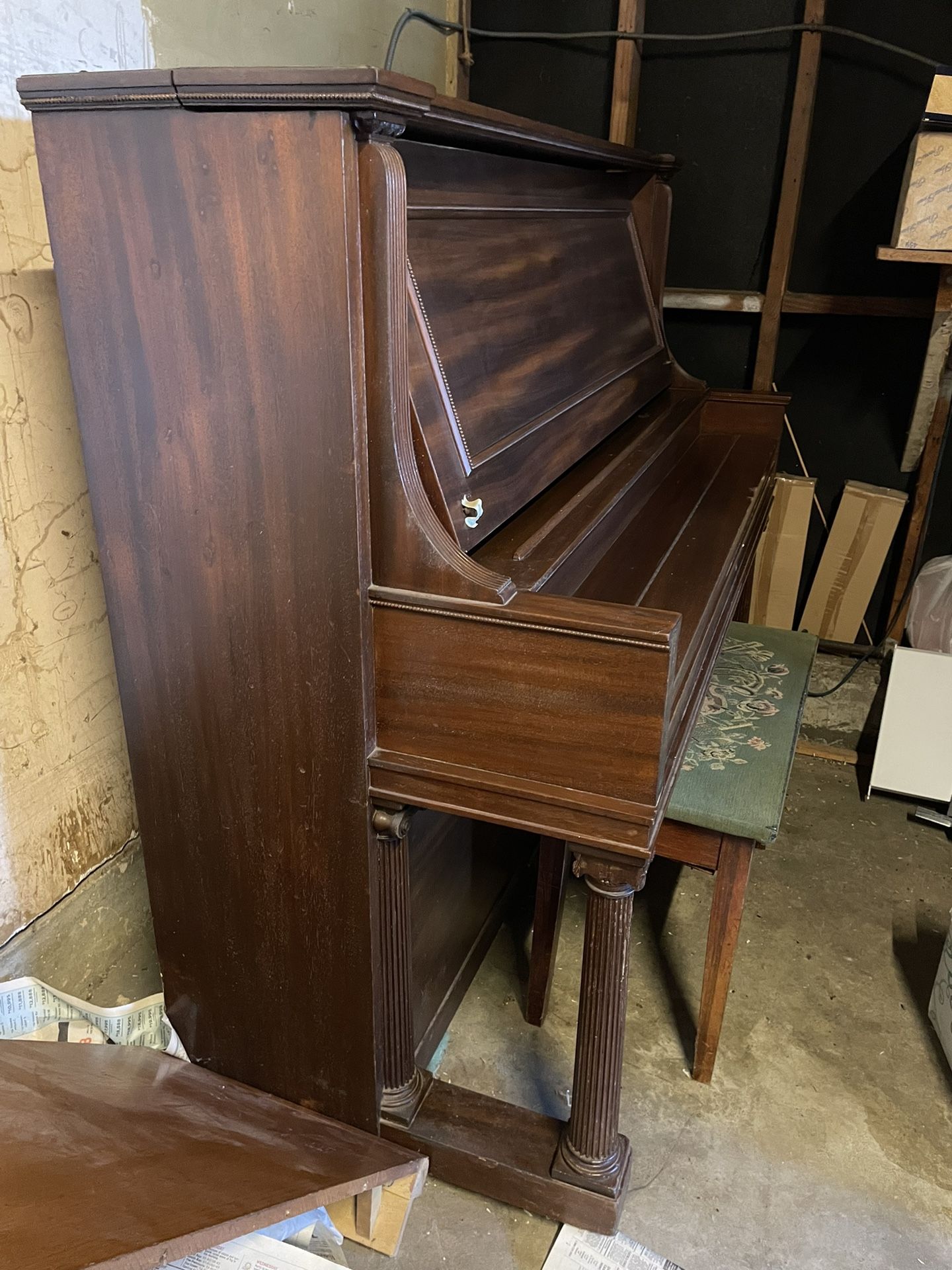 Piano, Antique, Brown