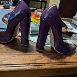 Purple Sorburn 6.5" Block Heels Size 13