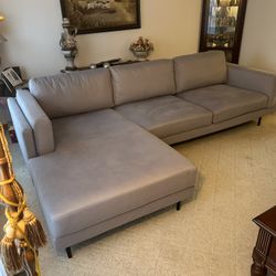 Gray Microfiber Couch With Chaise 