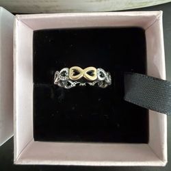 Pandora Ring Size 7. Sterling Silver And 14k Gold