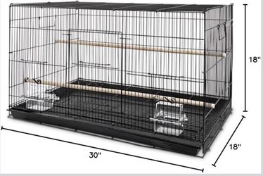 Large Bird Cage – 30” × 18” × 18” – Complete Setup