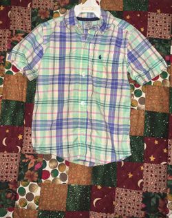 Toddler S/S Button Up Shirt w/Sailboat