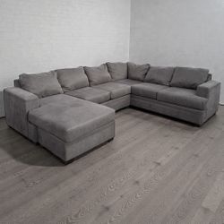 HUGE GREY SECTIONAL COUCH SOFA 