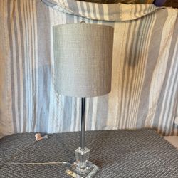 Glass Base Lamp And Shade 