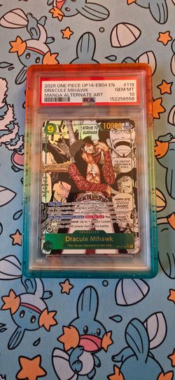 One piece TCG Mihawk manga PSA 10
