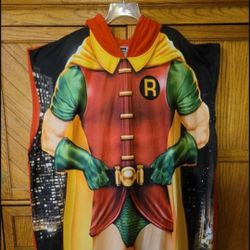 DC Comics Batman Full Length Hooded Poncho Style Blanket ROBIN Halloween Costume Excellent Condition One Size Fits Most PRICE Is Firm Cash Only 