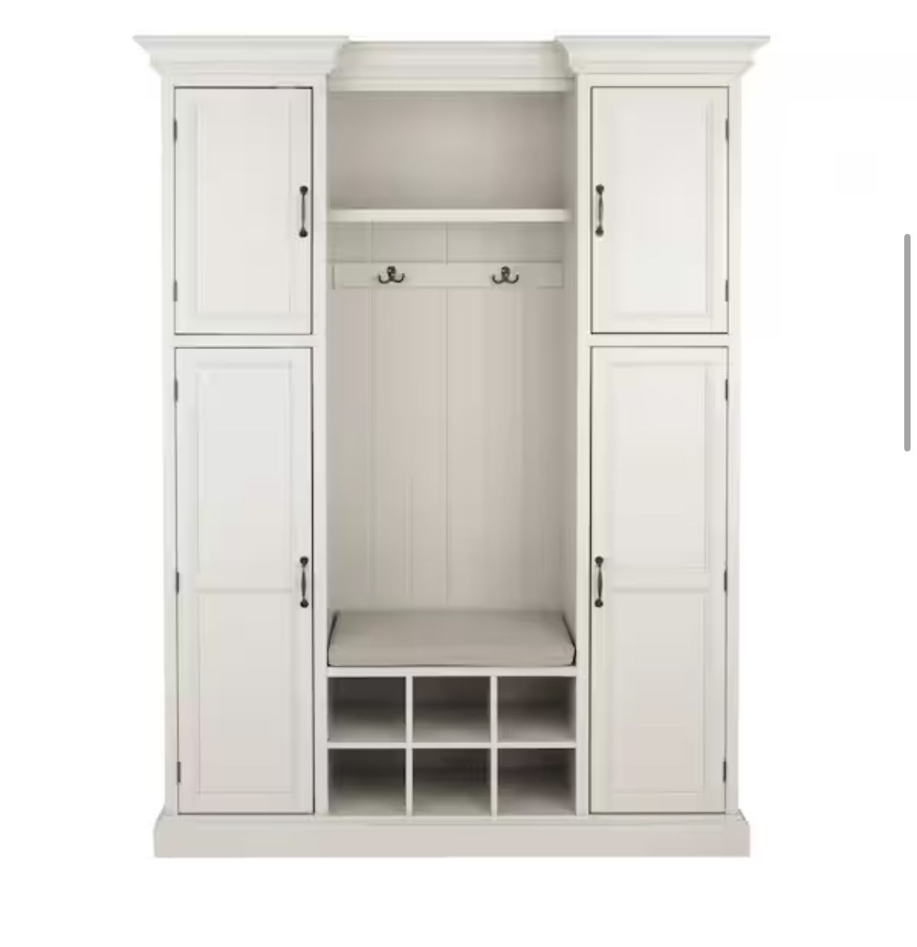 Royce 60 in. Polar Off-White All-in-1 Hall Tree