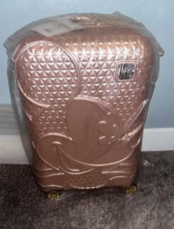 Brand new Rose Gold Mickey Mouse 25” Hard Shell Suitcase