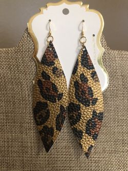 Handmade leopard earrings