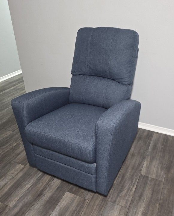 Blue Swivel Recliner 