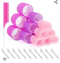 29 PCS Hair Roller Set Hair Curlers, Rollers for Hair Blowout Look with Stainless steel Clips Jumbo Large Medium Hair Curlers for Short Long Hair