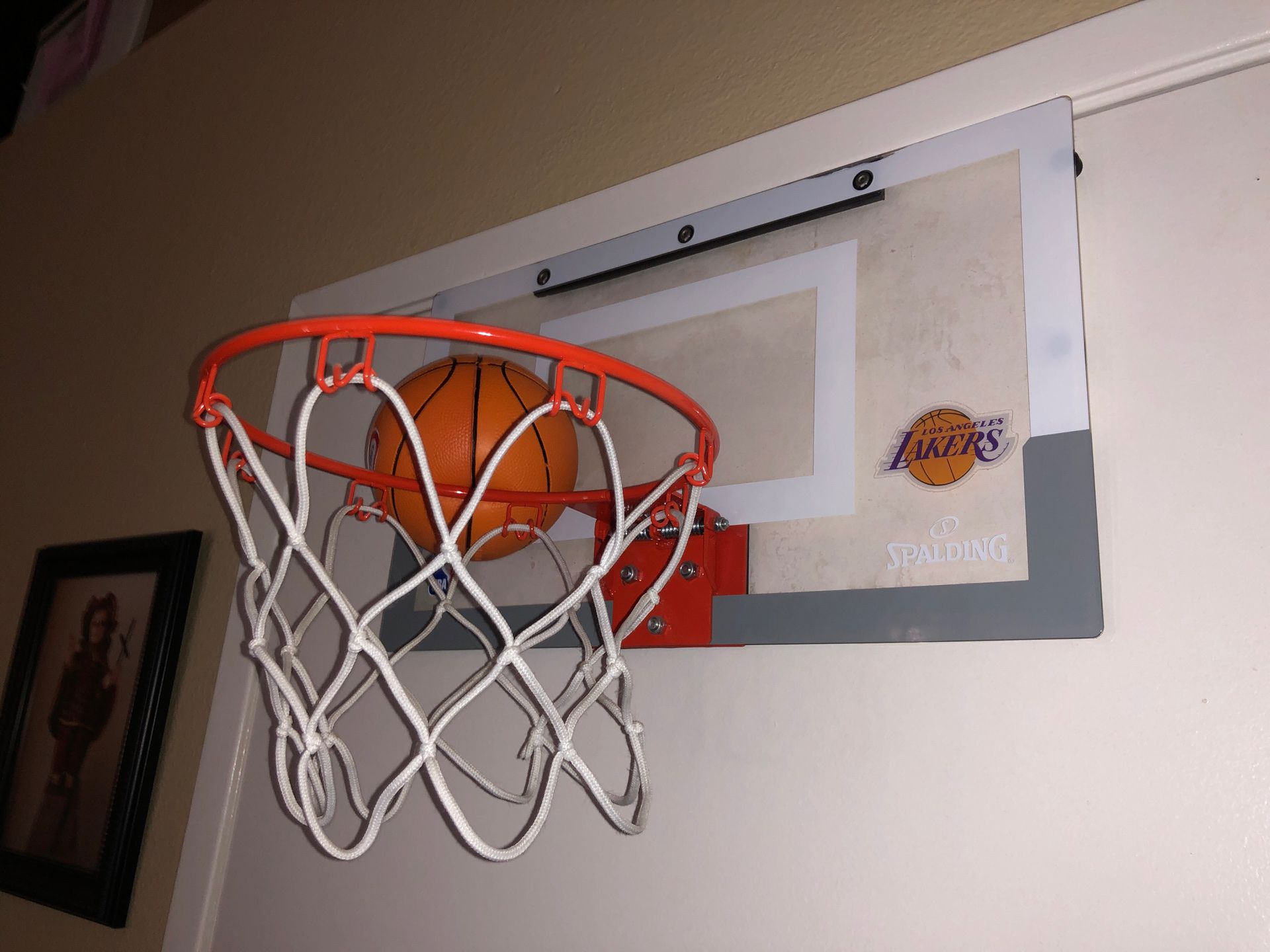 Spalding NBA Slam Jam Over-The-Door LAKERS Team Edition Basketball Hoop