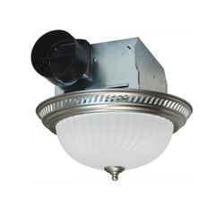 Air King Decorative Nickel 70 CFM Ceiling Bathroom Exhaust Fan with Light 