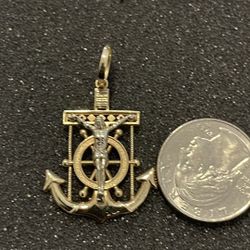 Gold 14k anchor pendant